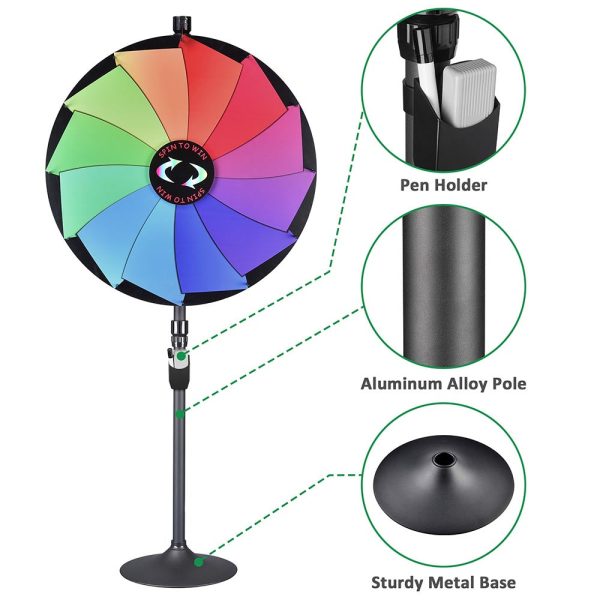 Winspin 36 Prize Wheel 2In1 Tabletop Or Floor Stand 12-Slot