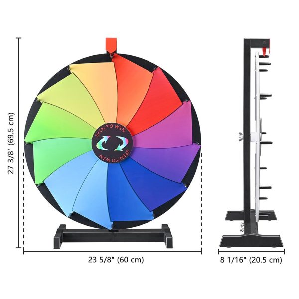 Winspin 24 Pinwheel Dry Erase Tabletop Prize Wheel 12 Slot