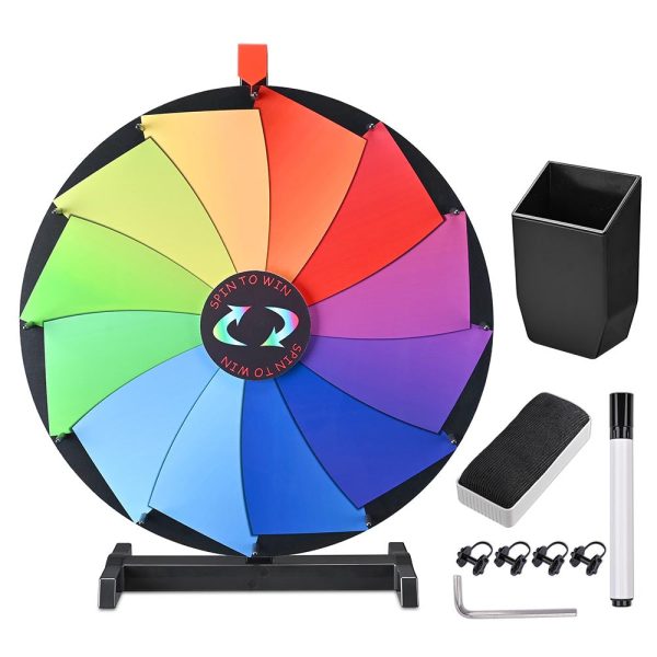 Winspin 24 Pinwheel Dry Erase Tabletop Prize Wheel 12 Slot