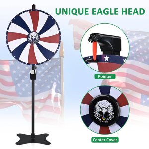 Winspin 24 Prize Wheel Floor Stand Or Tabletop Patriotic Eagle