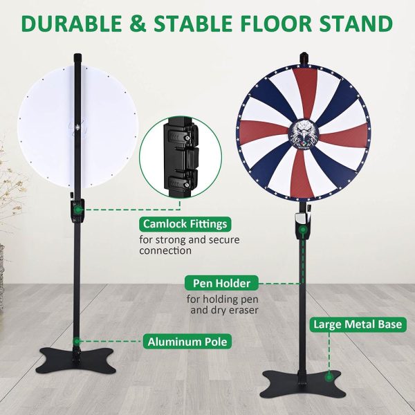 Winspin 24 Prize Wheel Floor Stand Or Tabletop Patriotic Eagle