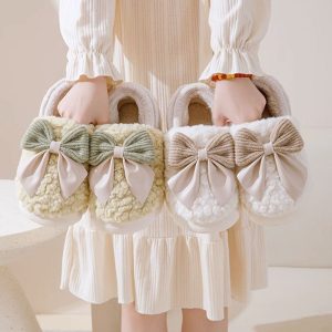 Big Bow-Knot Fluffy Slippers