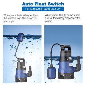 Submersible Dirty Water Pump W/ Float, 1Hp