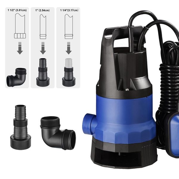 Submersible Dirty Water Pump W/ Float, 1Hp