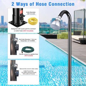 Solar Poolside Shower W/ Base & Sprinkler 2.3 Gallon