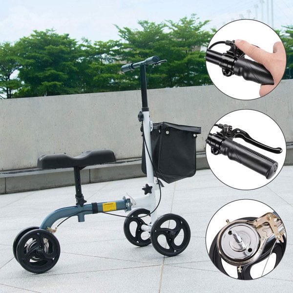 Steerable Knee Scooter Walker W/ Basket & Brake