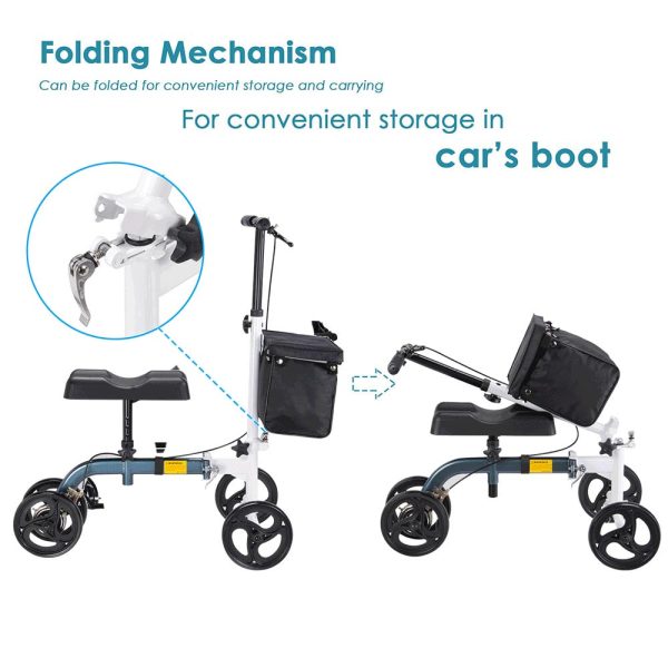 Steerable Knee Scooter Walker W/ Basket & Brake