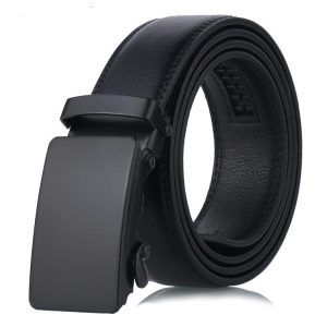 Black Sliding Buckle Men'S Belt