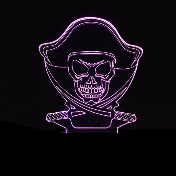 3D Led Color Changing Lamp Halloween Skull Light Acrylic 3D Hologram Illusion