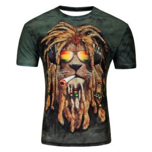 3D Printing Lion Short Sleeved T-Shirt