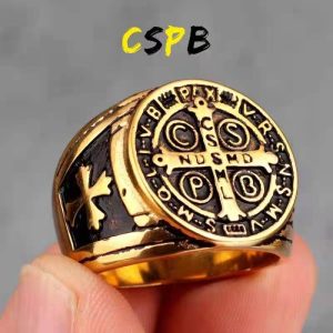 Cspb Cross Stainless Steel Titanium Ring