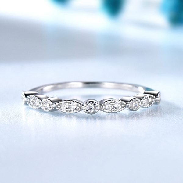 925 Sterling Silver Simple Silver Diamond Fashion Ring