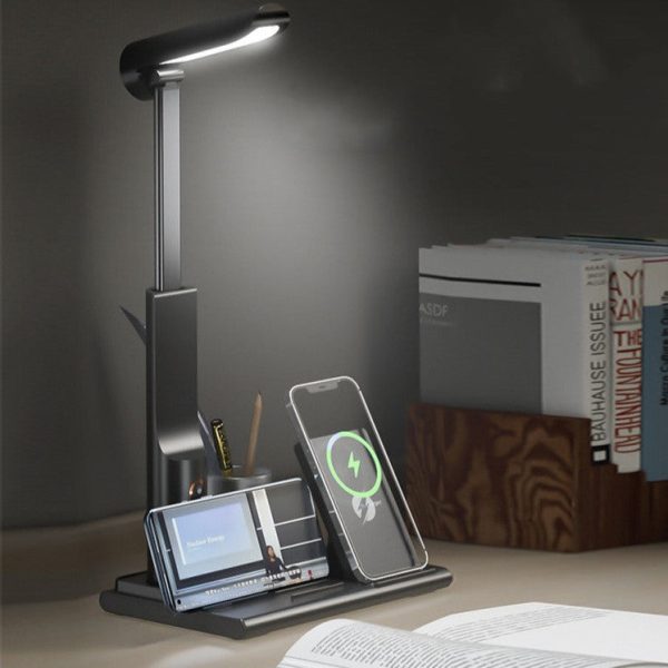 Wireless Charging Desk Lamp Office Desktop Pen Holder