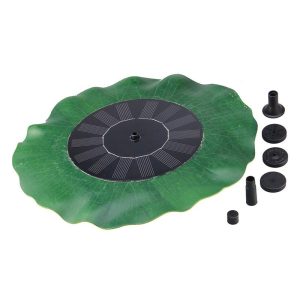 Solar Powered Leaf Shaped Garden Bird Bath Water Fountain Pump