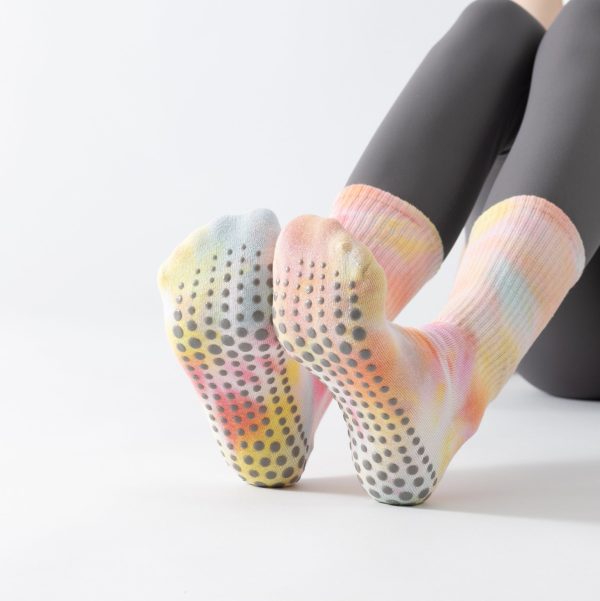 Tie-Dyed Long Yoga Socks Non-Slip