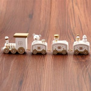 4Pcs Mini Wood Train Toys