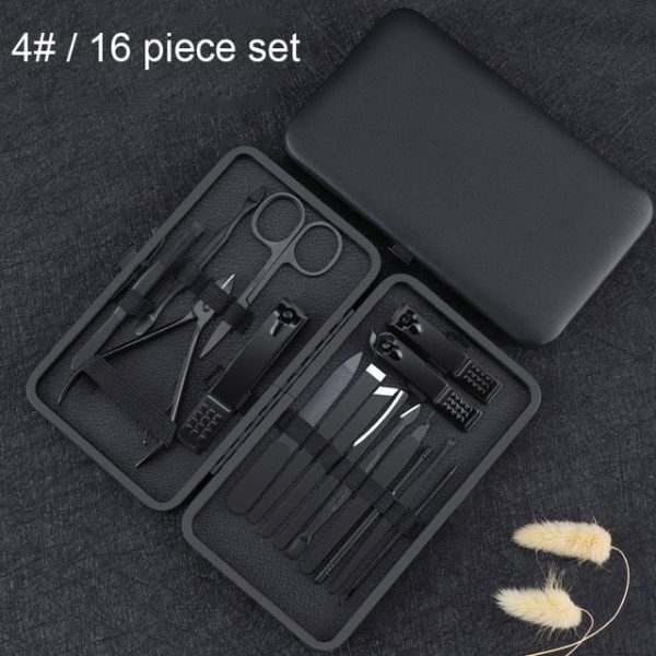 Black Stainless Steel Nail Clipper Tool Set