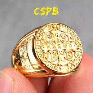 Cspb Cross Stainless Steel Titanium Ring