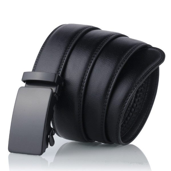 Black Sliding Buckle Men'S Belt