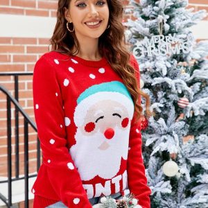 Women'S Tops Santa Pullover Sweater