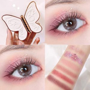 6 Colors Eyeshadow Palette Butterfly Glitter Matte Makeup Plate