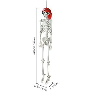 5.4ft Posable Pirate Skeleton Outdoor Yard Decor