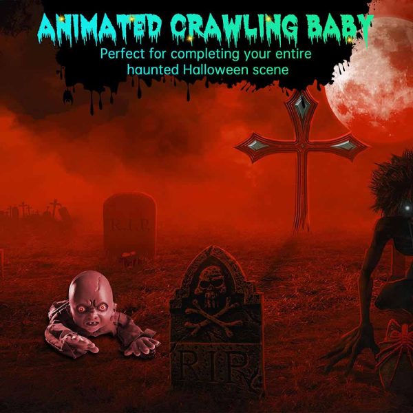 Animated Auto Crawling Zombie Baby Sound Activated