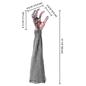 Halloween Props 4-Pair Zombie Hands With Stakes Scary Decor