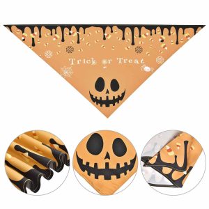 10-Pack Dog Bandanas Halloween Pet Scarf Washable 32x21x21