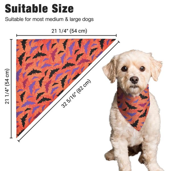 10-Pack Dog Bandanas Halloween Pet Scarf Washable 32X21X21