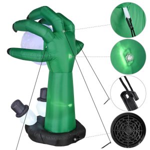 6ft Halloween Inflatables Monster Hand Eyeball Color Changing