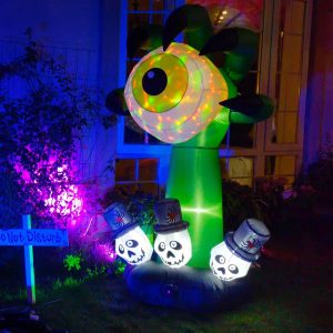 6Ft Halloween Inflatables Monster Hand Eyeball Color Changing