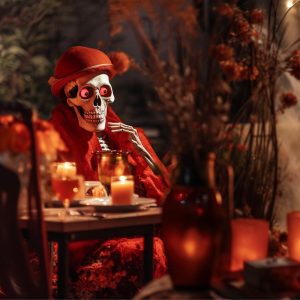 Life Size 5.4ft Skeleton Posable Halloween Decor Sound Activated