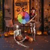 Life Size 5.4Ft Skeleton Posable Halloween Decor Sound Activated