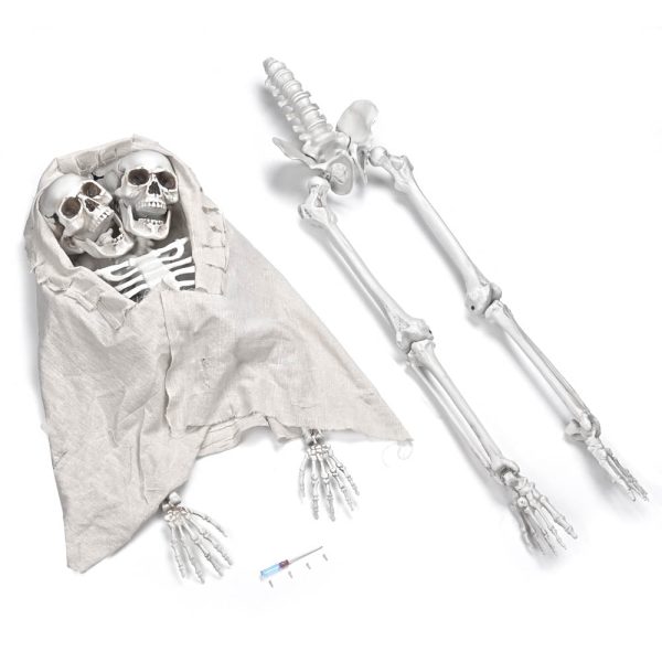 5.4Ft Halloween Decoration Twin Conjoined Skeleton Two Headed