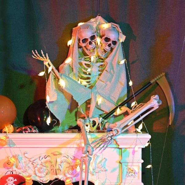 5.4Ft Halloween Decoration Twin Conjoined Skeleton Two Headed