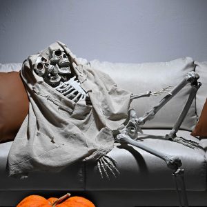 5.4ft Halloween Decoration Twin Conjoined Skeleton Two Headed