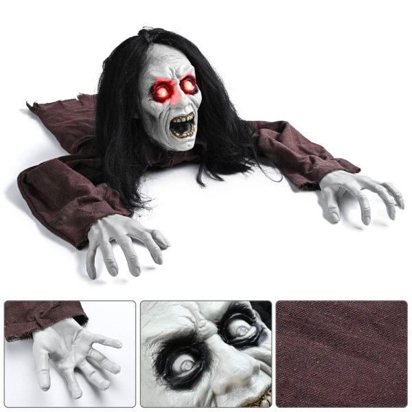 Halloween Animatronic Light-Up Zombie Sound Activated Realistic