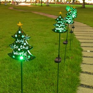 Solar Christmas Tree Stake Lights 2Ct/Pack