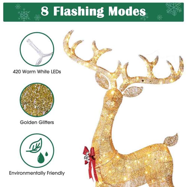 Lighted Reindeer Outdoor Decor(Buck, Fawn, Doe Option)