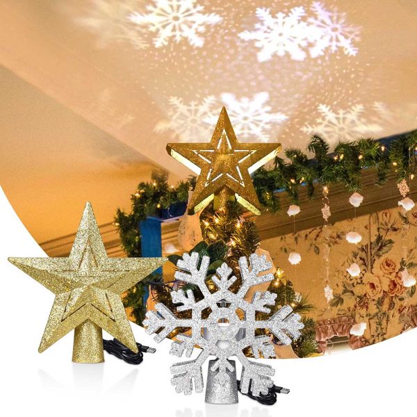 Christmas Tree Star Snowflake Topper Projector