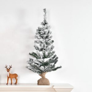 3Ft Frosted Christmas Tree With Stand Tabletop