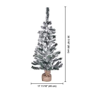 3Ft Frosted Christmas Tree With Stand Tabletop