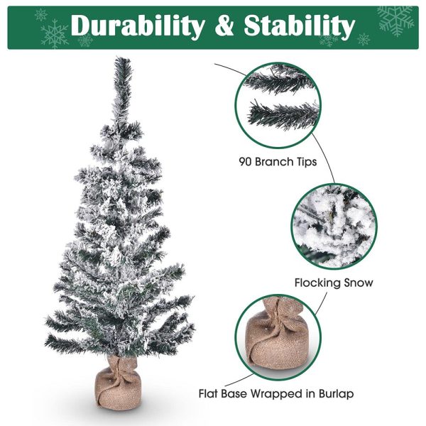 3Ft Frosted Christmas Tree With Stand Tabletop