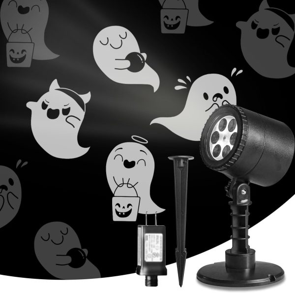 Nowsto Led Halloween Decoration, Ghost Rotating Projector Yard Stake Lights, Indoor Outdoor Landscape Night Light For Home Thealter, Ceiling, Room, Patio, Garden, Halloween, Bedroom Decor