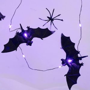 Bohon Halloween Lights String 30 Leds Bat Fairy Lights With Remote 12 Lighting Modes Battery Operated String Lights For Outdoor Indoor Party Patio Halloween Decoration