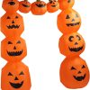 7.9X6.6Ft Halloween Inflatable Pumpkin Archway, Giant Halloween Inflatable Arch Decoration Waterproof Inflatable Pumpkin Arch Halloween Blow Up Decoration For Yard, Garden, Lawn