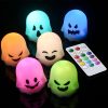 Lasumora Ghost Halloween Decorations Flameless Candles With Remote Timer, 6 Pack Grimace Ghost Candles Tea Lights Battery Operated Led 12 Color Changing Candles For Halloween Decor