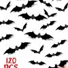 120 Pcs 3D Bats Halloween Decorations Indoor Vintage Goth Scary Window Clings Spooky Halloween Party Favors Bat Wall Stickers Home Hotel Decor