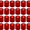 Lanker 24 Pack Flameless Led Tea Lights Candles - Flickering Red Battery Operated Electronic Candles U2013 Decorations For Wedding, Party, Christmas, Halloween (Red)